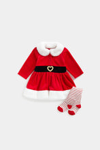 
                        
                          Load image into Gallery viewer, Mothercare Festive Santa Dress and Tights Set
                        
                      