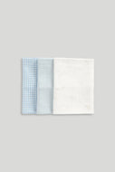 Mothercare 3 Pack Muslin Cloths - Blue