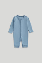 
                        
                          Load image into Gallery viewer, Mothercare My First Blue Footless Sleepsuits - 3 Pack
                        
                      