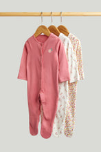 
                        
                          Load image into Gallery viewer, Mothercare Tulip Baby Sleepsuits - 3 Pack
                        
                      