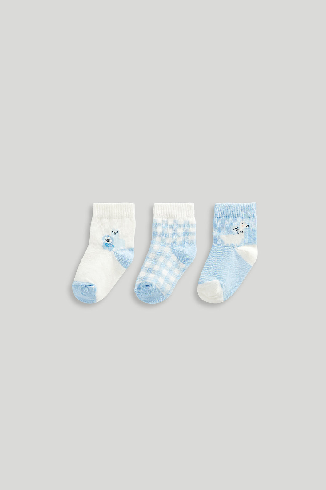 Mothercare 3 Pack Blue Llama Baby Socks