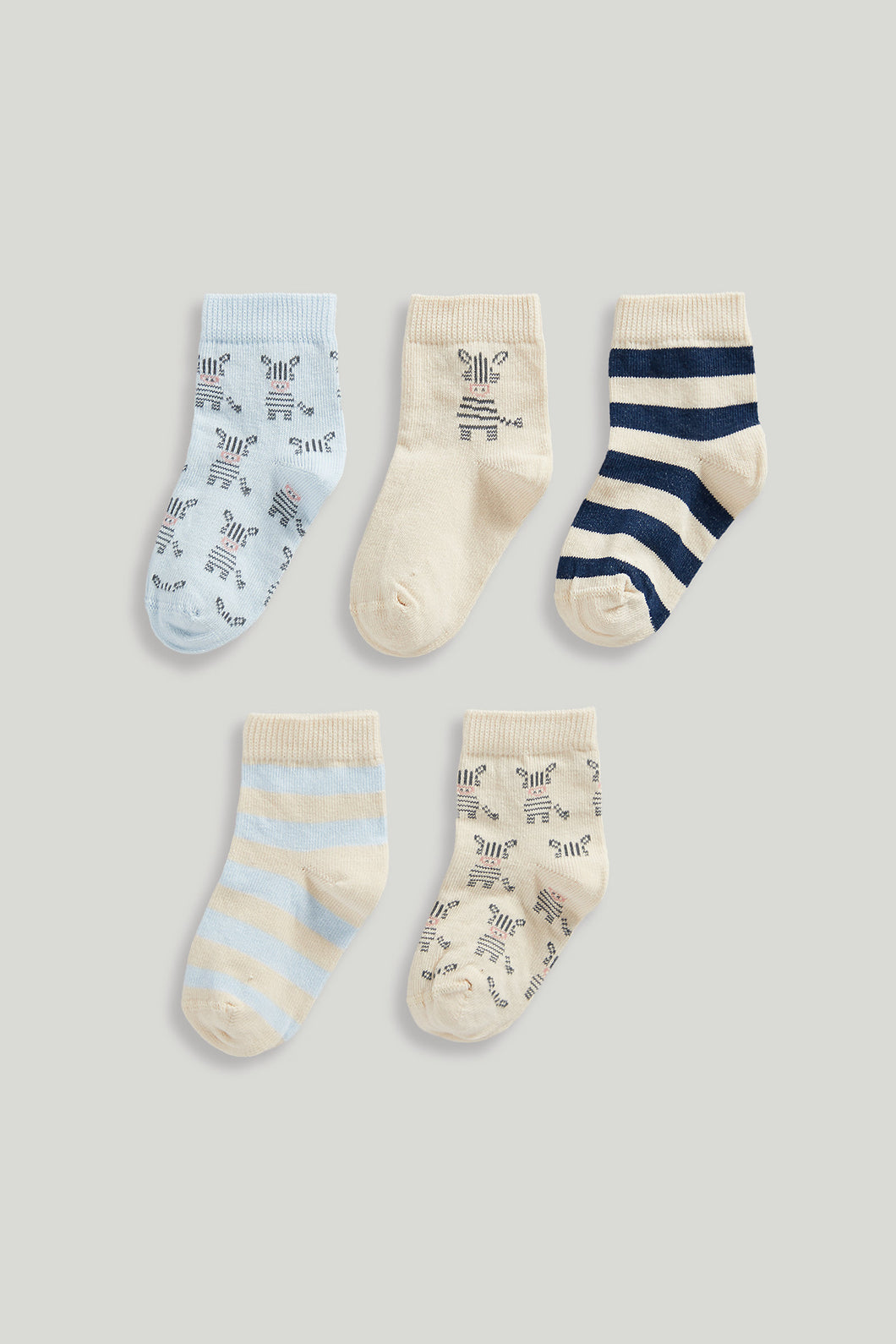 Mothercare 5 Pack Zebra Baby Socks