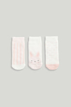 
                        
                          Load image into Gallery viewer, Mothercare 3 Pack Pink Bunny Baby Socks
                        
                      