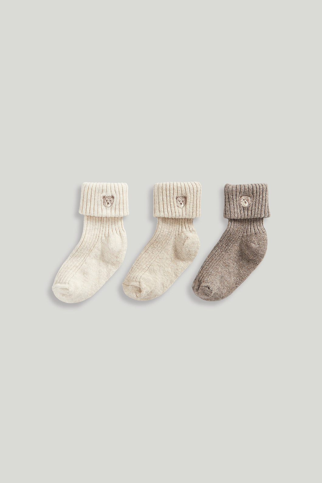 Mothercare Bear Roll Top Baby Socks