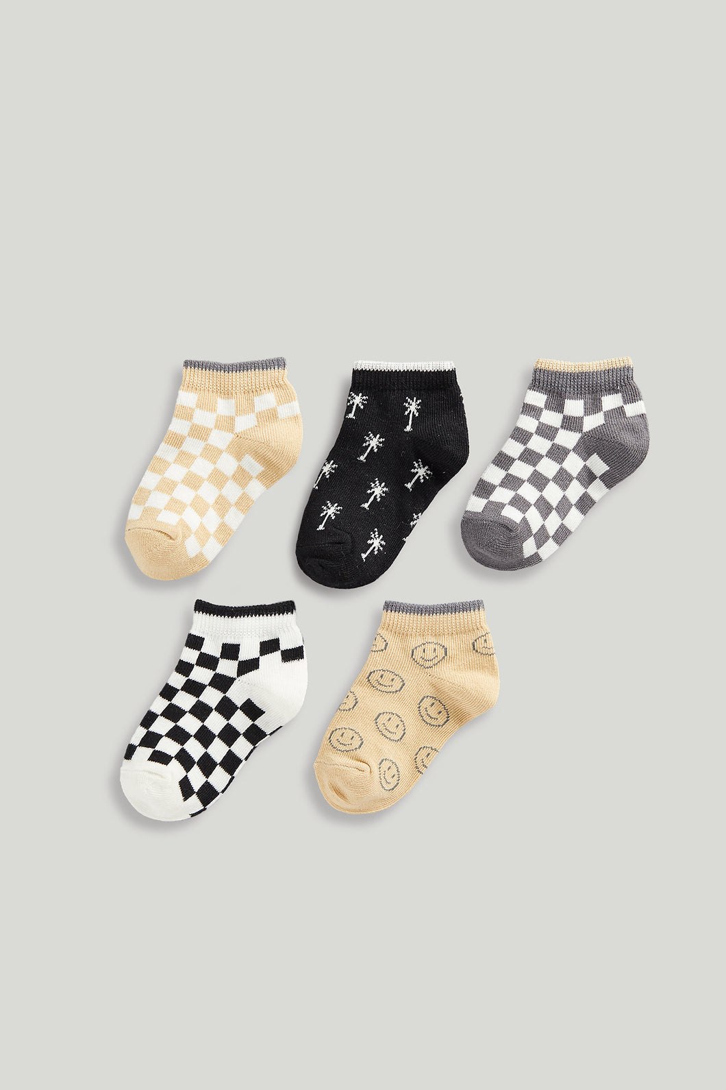 Mothercare 5 Pack Checkerboard Trainer Socks