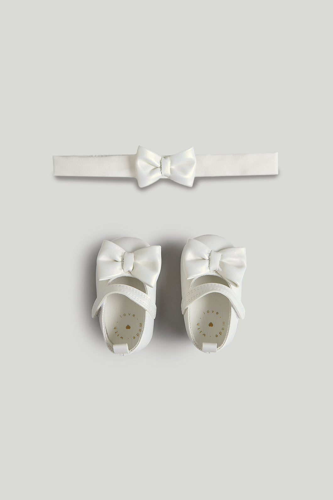 Mothercare White Ballerina Shoes and Headband Set