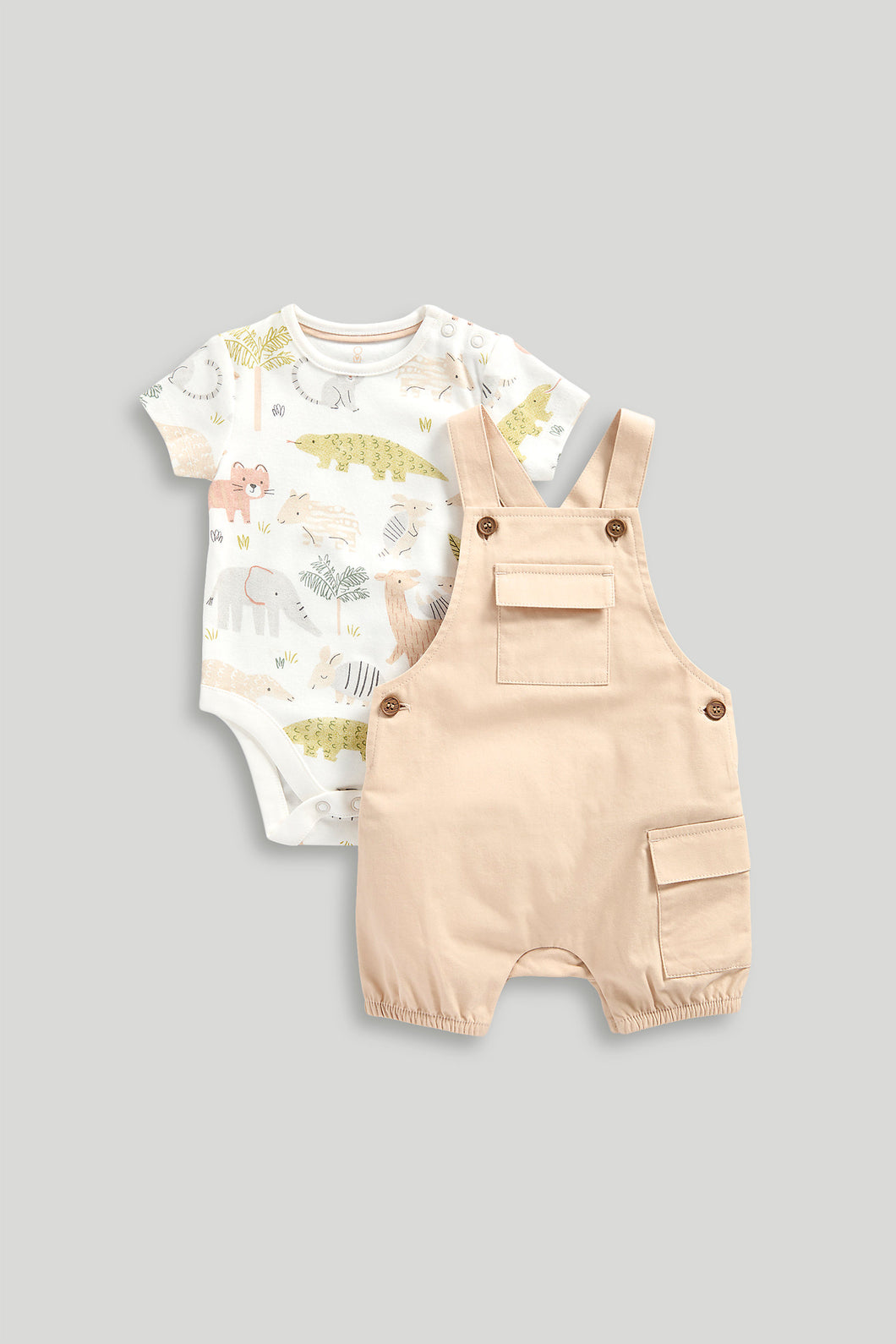 Mothercare Cargo Bibshorts and Bodysuit Set