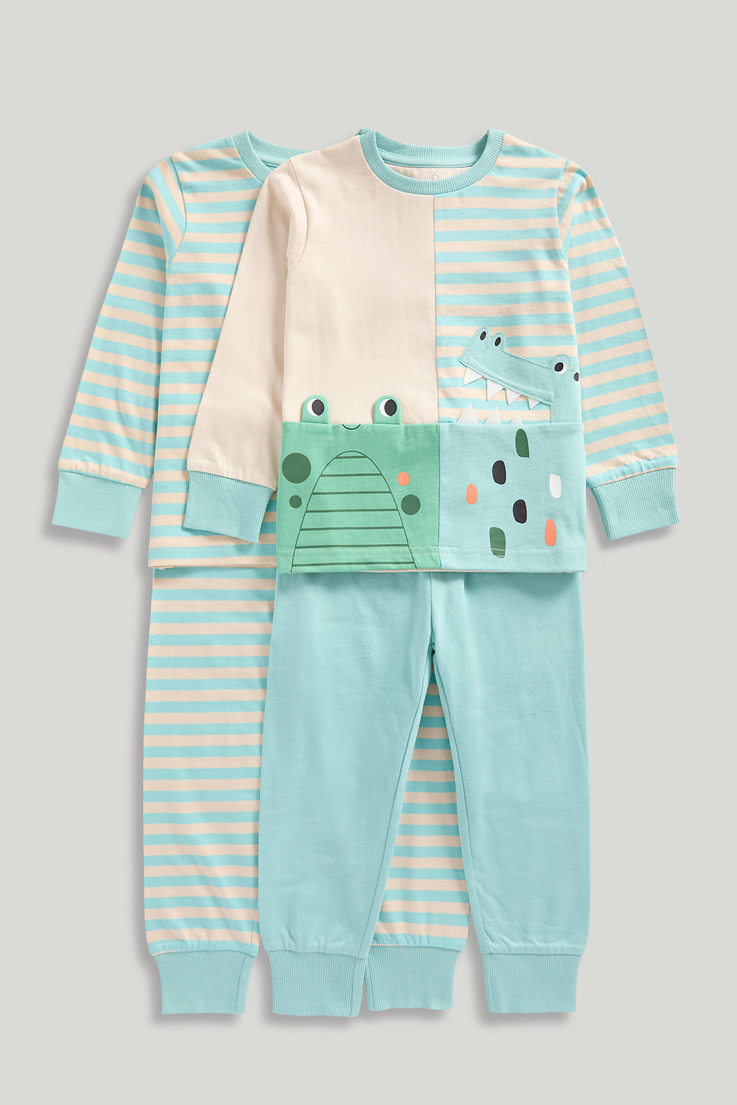 Mothercare Frog and Croc Short Pyjamas - 2 Pack