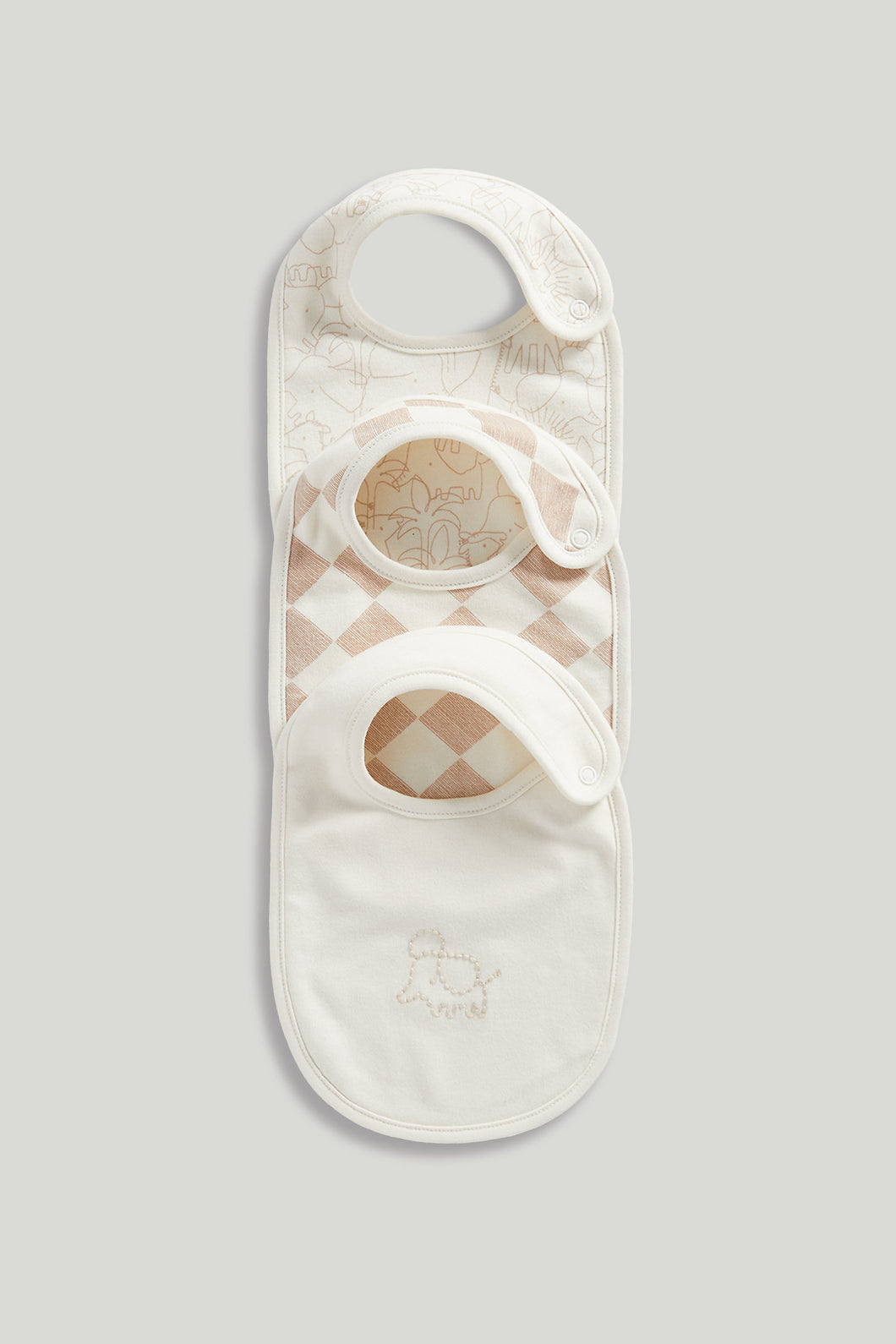Mothercare Cream Newborn Bibs - 3 Pack