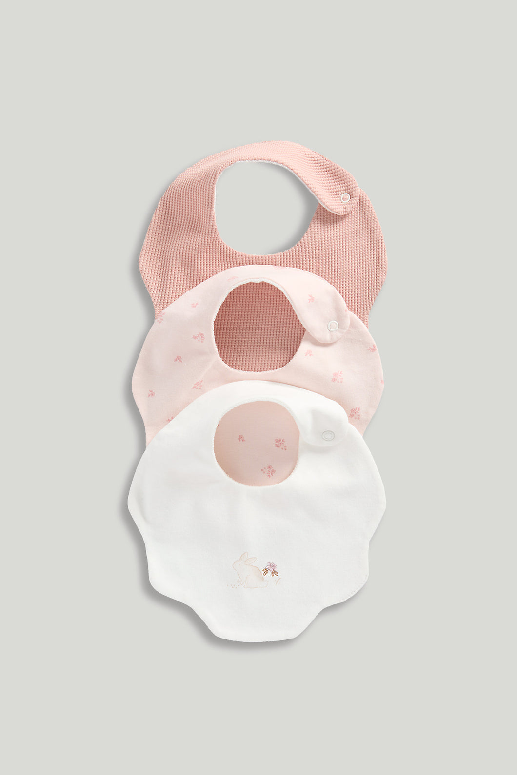Mothercare 3 Pack Newborn Bibs - Pink