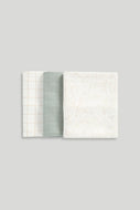 Mothercare 3 Pack Muslin Blankets - Green