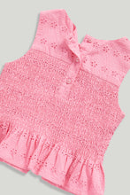 
                        
                          Load image into Gallery viewer, Mothercare Pink Broderie Blouse and Trousers Set
                        
                      