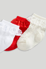 
                        
                          Load image into Gallery viewer, Mothercare 3 Pack Lace Trim Baby Socks
                        
                      