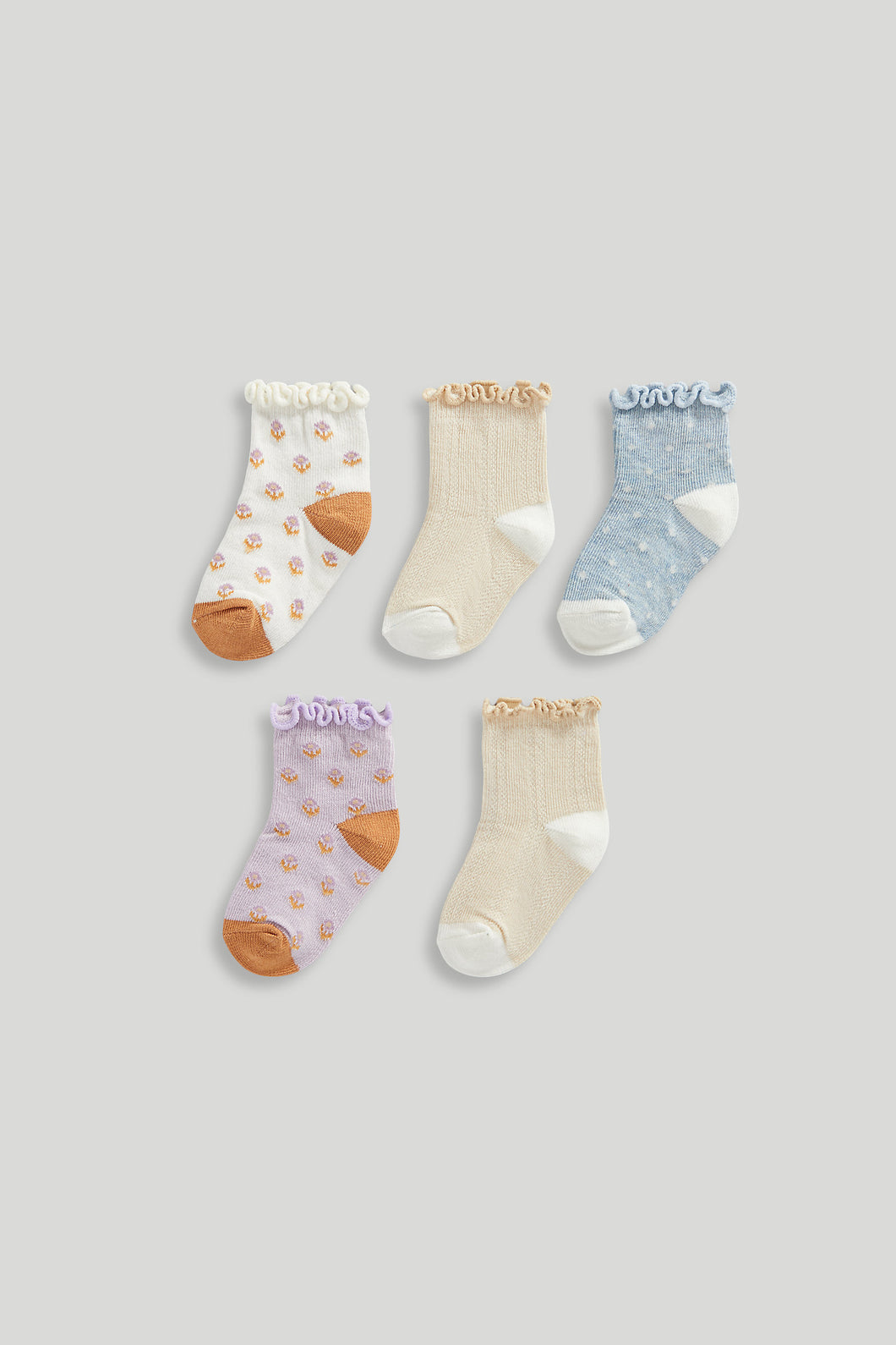 Mothercare 5 Pack Ditsy Baby Socks