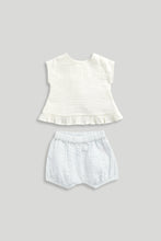 
                        
                          Load image into Gallery viewer, Mothercare Frill Top, Shorts and Socks Set
                        
                      