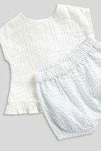
                        
                          Load image into Gallery viewer, Mothercare Frill Top, Shorts and Socks Set
                        
                      