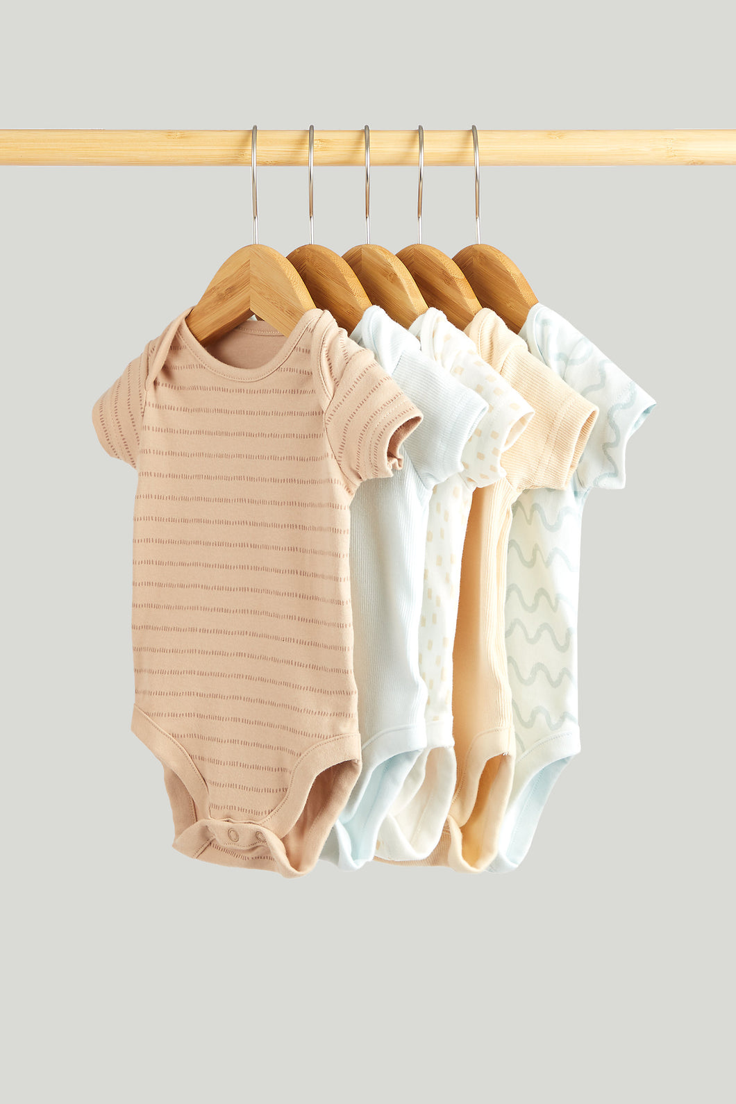 Mothercare 5 Pack Waves Short-Sleeved Bodysuits