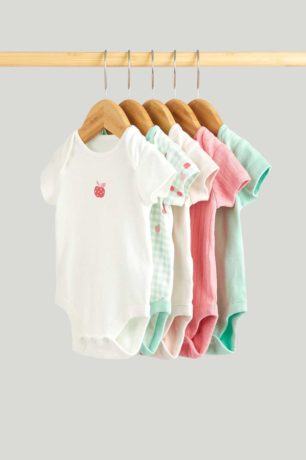 Mothercare 5 Pack Apples Short-Sleeved Bodysuits
