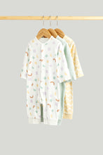 
                        
                          Load image into Gallery viewer, Mothercare 3 Pack Shapes Footless Sleepsuits
                        
                      