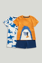 
                        
                          Load image into Gallery viewer, Mothercare 2 Pack Shark Short Pyjamas
                        
                      