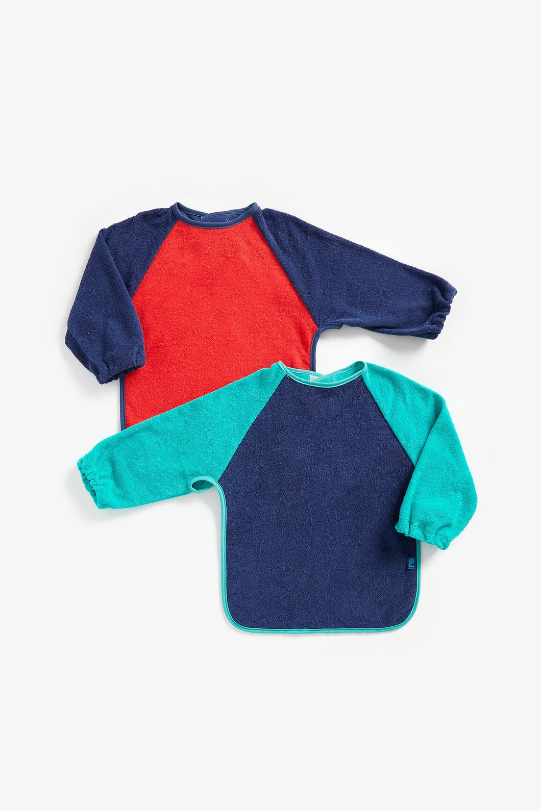 FREE GIFT - Mothercare Towelling Coverall Bibs Blue - 2 Pack (Worth $95)