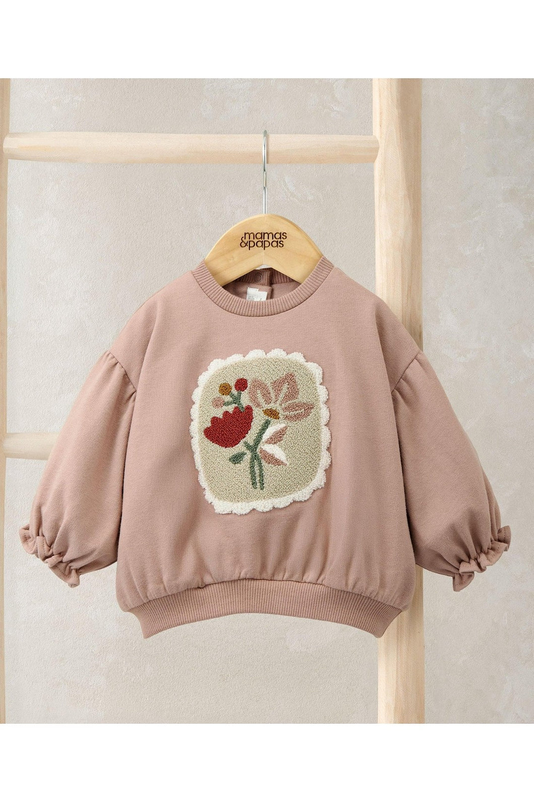 Mamas & Papas Boucle Placement Sweatshirt - Pink