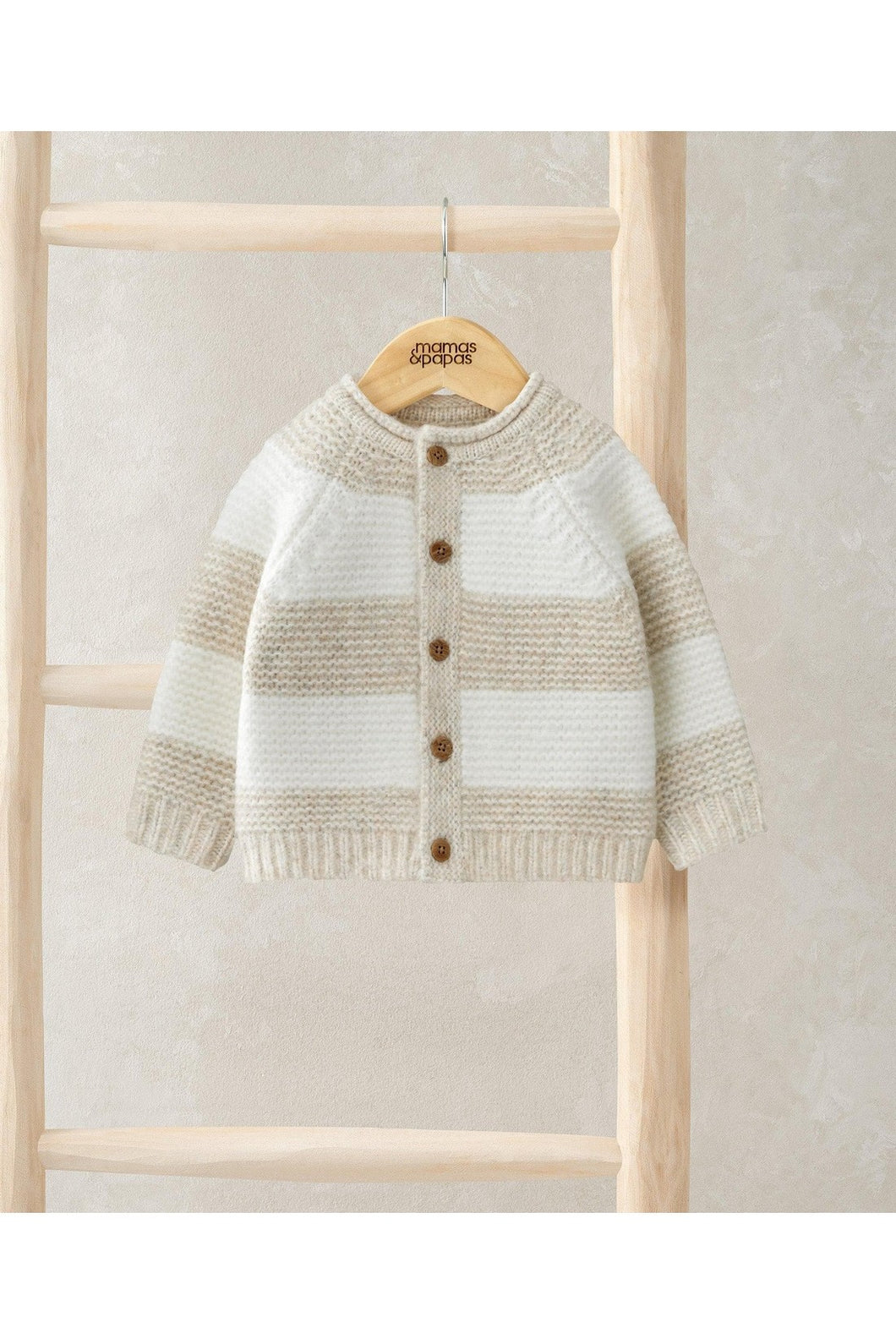 Mamas & Papas Stripe Cardigan - Cream