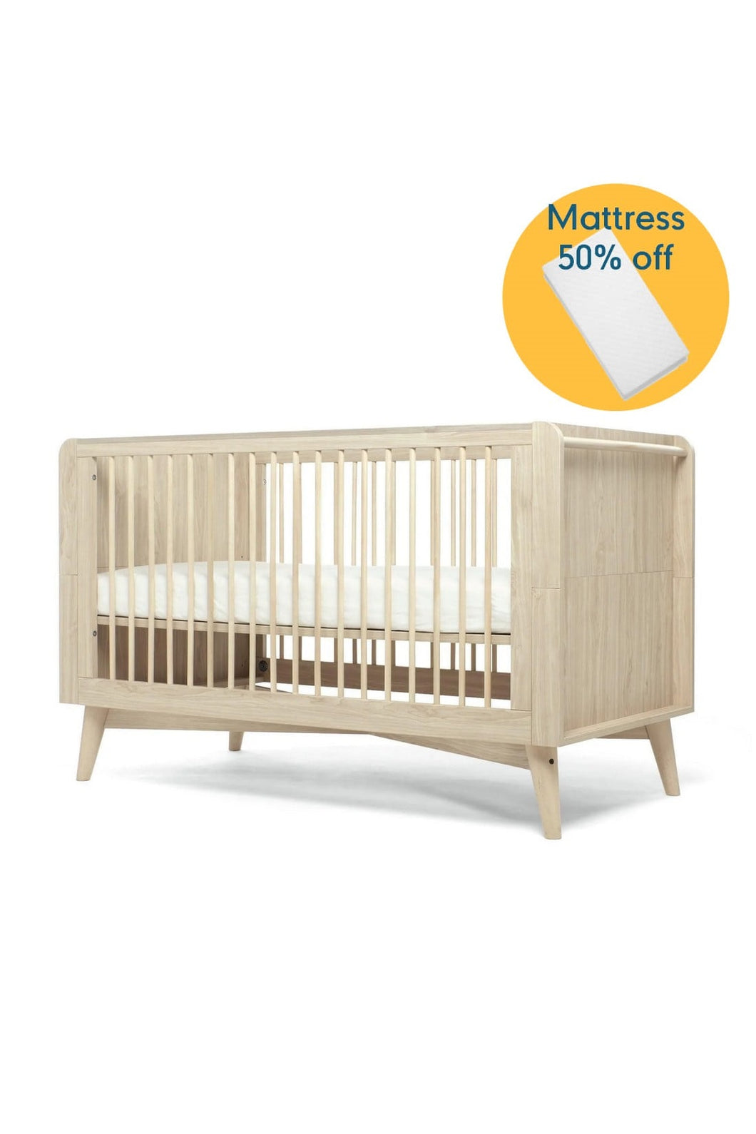 Mamas & Papas Coxley Cotbed - Natural Bundle Offer (50% off in Mattress)