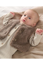 
                        
                          Load image into Gallery viewer, Mamas &amp; Papas Borg Gilet &amp; All in One Outfit Set - Sand
                        
                      