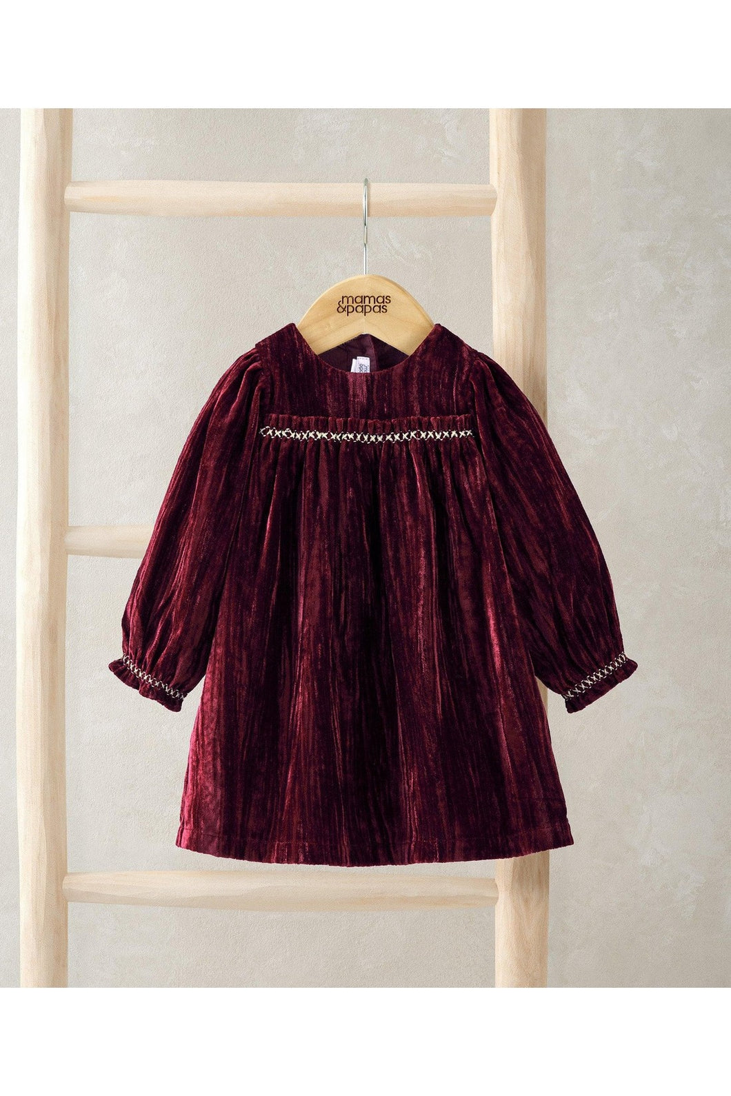 Mamas & Papas Burgundy Velvet Dress