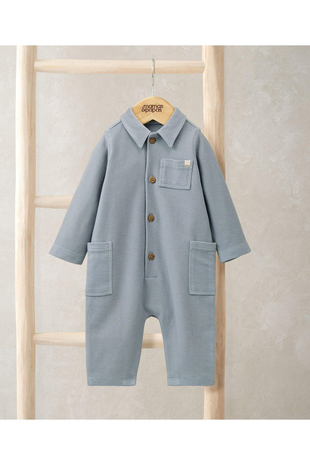 Mamas & Papas Collared Romper - Blue
