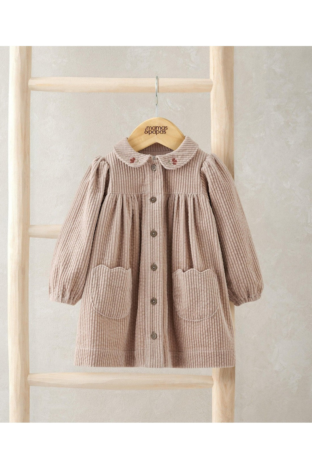 Mamas & Papas Cord Collared Dress - Pink