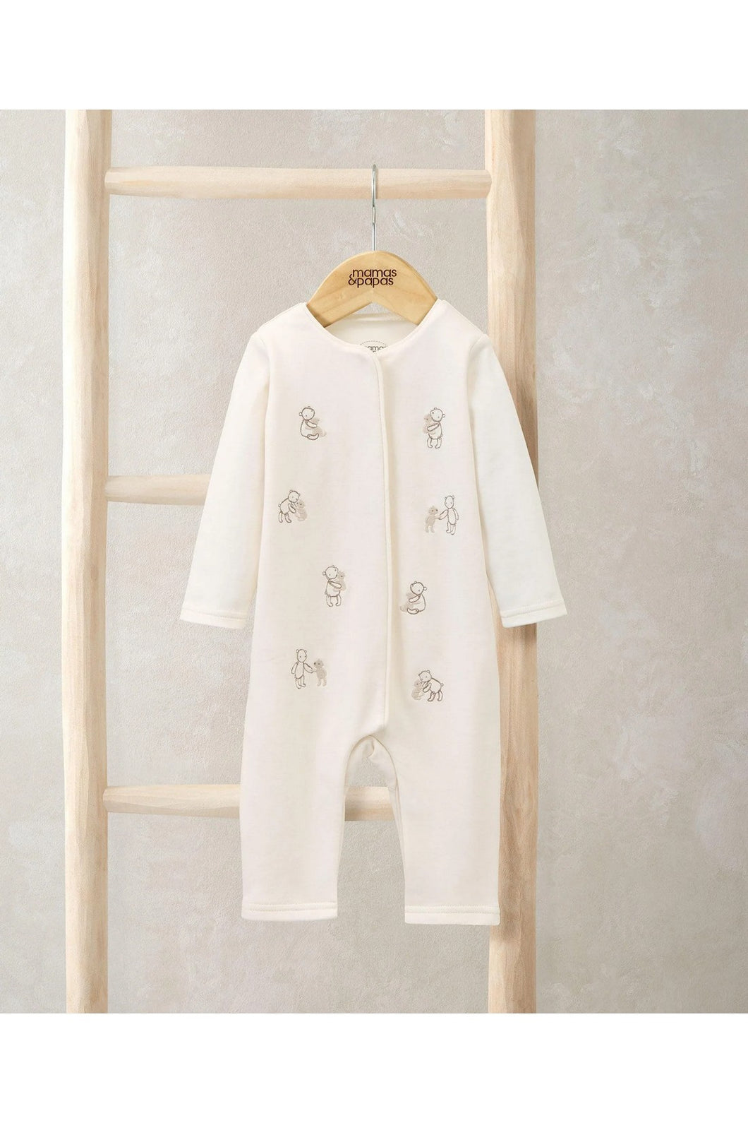 Mamas & Papas Embroidered Bear Romper