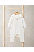 
                        
                          Load image into Gallery viewer, Mamas &amp; Papas Embroidered Scallop Collar Romper with Frill Trim
                        
                      