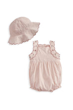 
                        
                          Load image into Gallery viewer, Mamas &amp; Papas French Pink Romper &amp; Sun Hat
                        
                      