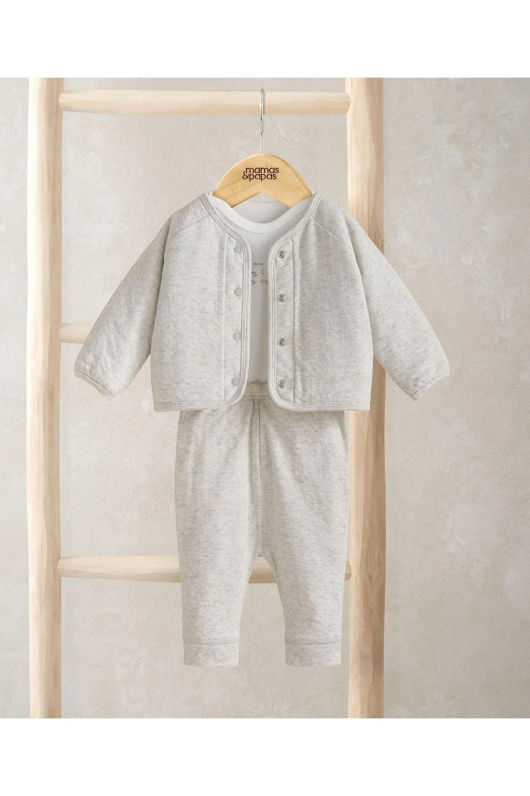 Mamas & Papas Jacket Bodysuit & Leggings Set (3 Pieces) - White