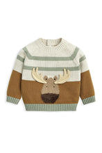 
                        
                          Load image into Gallery viewer, Mamas &amp; Papas Moose Character Knit Jumper with 3D Antlers - Brown
                        
                      