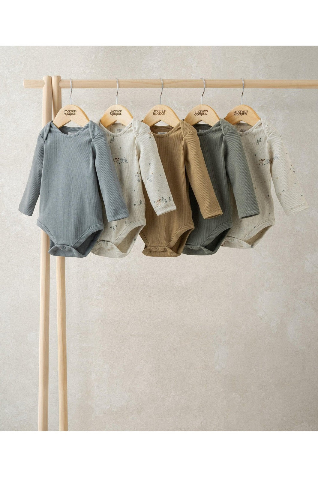 Mamas & Papas Moose Longsleeve Bodysuits (Pack of 5)