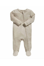 
                        
                          Load image into Gallery viewer, Mamas &amp; Papas Organic Cotton Ribbed Sleepsuit - Oatmeal
                        
                      