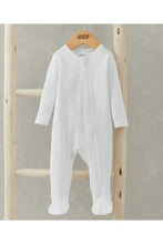 
                        
                          Load image into Gallery viewer, Mamas &amp; Papas Organic Cotton Ribbed Sleepsuit - White
                        
                      