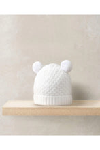 
                        
                          Load image into Gallery viewer, Mamas &amp; Papas Rib Knit Hat &amp; Pom Poms - White
                        
                      