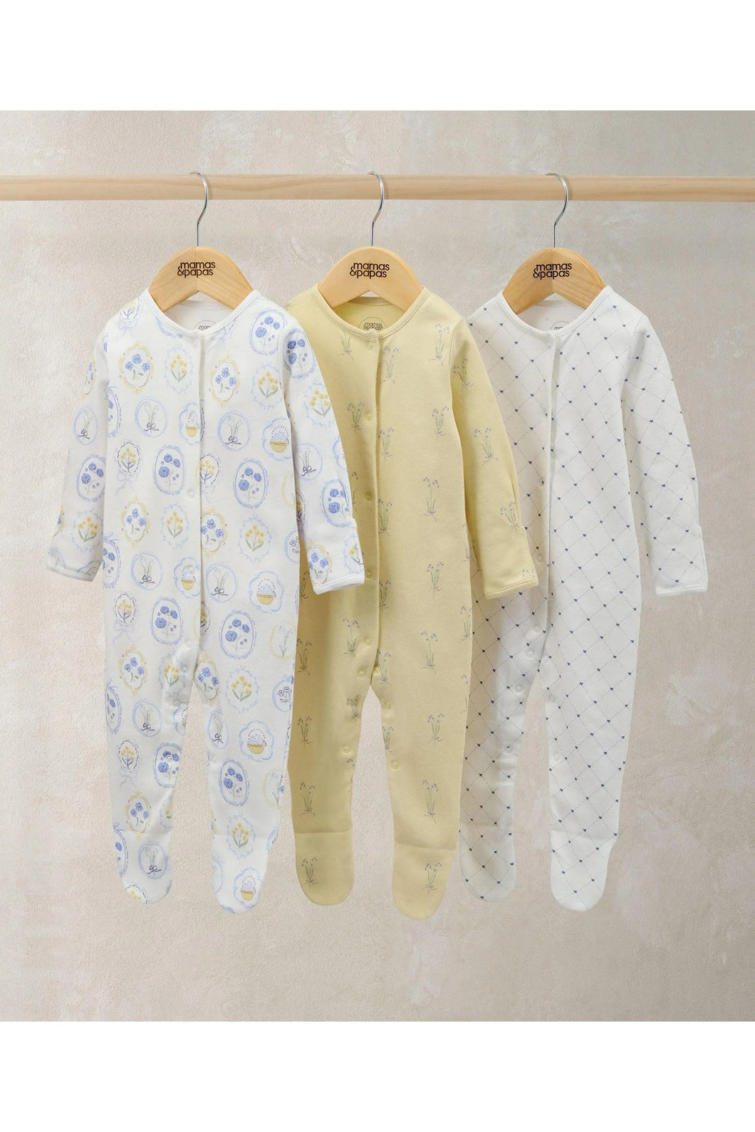 Mamas & Papas Sleepsuits (Pack of 3) - Delicate Dreamer