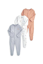 
                        
                          Load image into Gallery viewer, Mamas &amp; Papas Sleepsuits (Pack of 3) - Dino Print
                        
                      
