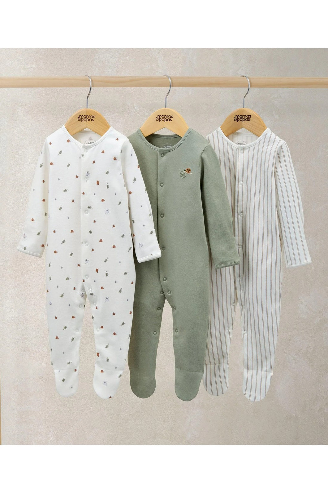 Mamas & Papas Sleepsuits (Pack of 3) - Outdoor Stripe