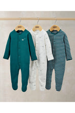 
                        
                          Load image into Gallery viewer, Mamas &amp; Papas Sleepsuits (Pack of 3) - Planes Stripe
                        
                      
