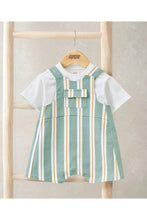 
                        
                          Load image into Gallery viewer, Mamas &amp; Papas Striped Short Dungarees &amp; T-shirt
                        
                      