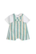 
                        
                          Load image into Gallery viewer, Mamas &amp; Papas Striped Short Dungarees &amp; T-shirt
                        
                      