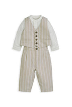 
                        
                          Load image into Gallery viewer, Mamas &amp; Papas Stripped 3 Piece Suit - Biege
                        
                      