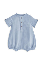 
                        
                          Load image into Gallery viewer, Mamas &amp; Papas Woven Romper &amp; Bucket Hat Set (2 Pieces) - Blue
                        
                      