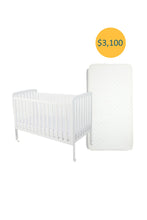
                        
                          Load image into Gallery viewer, Mothercare Bristol Drop Side Cot with Wheels with Mattress Bundle ($3,100)
                        
                      
